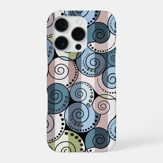 Coque iPhone 16 Pro Rétro, spirale (Verso)