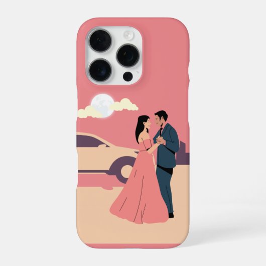 Coque iPhone 16 Pro Romance au Clair de Lune – Couple Élégant (Verso)