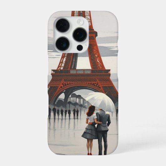 Coque iPhone 16 Pro Romantique Paris Tour Eiffel (Verso)
