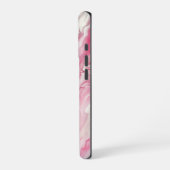 Coque iPhone 16 Pro Rose et Marbre blanc Abstrait (Côté gauche)