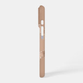 Coque iPhone 16 Pro Rose gold agate marble nom script (Côté gauche)