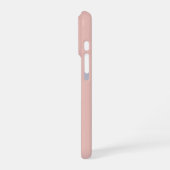 Coque iPhone 16 Pro Rose pastel simple couleur unie monogramme (Côté gauche)