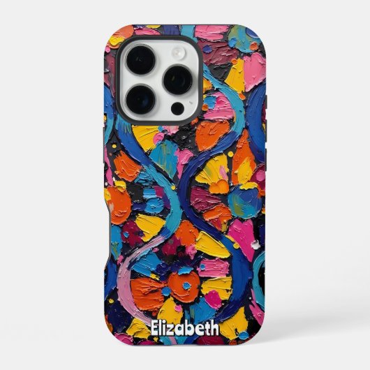 Coque iPhone 16 Pro Rubans Abstraits dynamiques (Verso)