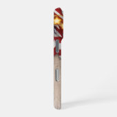 Coque iPhone 16 Pro Rustic Wood Stars Patriotique Rouge Blanc Nom Pers (Côté droit)