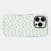 Coque iPhone 16 Pro Sage Green Spring Feuilles Nom personnalisé (Verso Horizontal)