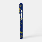 Coque iPhone 16 Pro Sagittaire Zodiac+Astrologie Symboles Ptn Gld+Blue (Côté gauche)