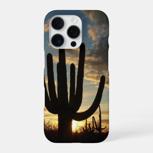 Coque iPhone 16 Pro Saguaro Sunset II Arizona Desert Landscape (Verso)
