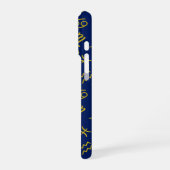 Coque iPhone 16 Pro Scorpio Zodiac+Astrologie Symboles Motif Gld+Blues (Côté gauche)