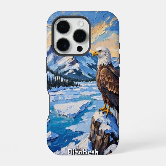 Coque iPhone 16 Pro Sentinel Eagle, Majesté congelée (Verso)