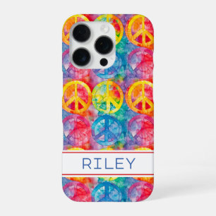Coque iPhone 16 Pro Signe de Paix Hippie Rétro Groovy Personnalisé