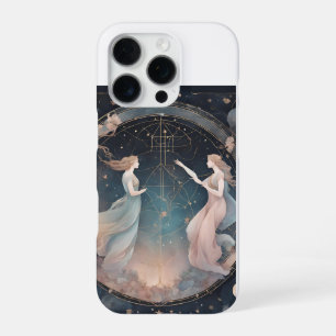 Coque iPhone 16 Pro Signe du zodiaque Gémeaux céleste