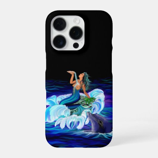 Coque iPhone 16 Pro Sirène avec dauphin (Verso)