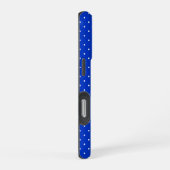 Coque iPhone 16 Pro Small White Polka Dots on Cobalt Blue Phone Case (Côté droit)