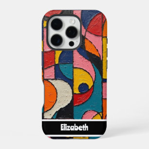 Coque iPhone 16 Pro Smartphone géométrique Impasto Earthy texturé