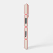 Coque iPhone 16 Pro Soft Pink Grid Pattern with Coral Accent  (Côté droit)