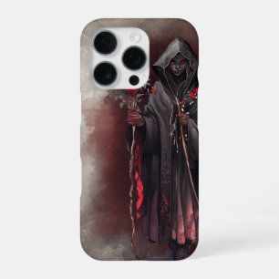 Coque iPhone 16 Pro Sorcelerie Sorcière sombre aux yeux rouges brill