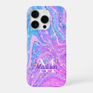 Coque iPhone 16 Pro Sparkle unicorne arc-en-ciel girly marbre art Coqu