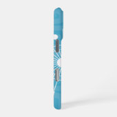 Coque iPhone 16 Pro Sputnik atomique moderne Snowflake Noël Aqua (Côté droit)