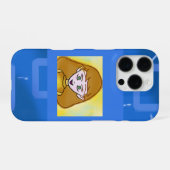 Coque iPhone 16 Pro Stéphanie Bingo Anime sur Blue Geometry (Verso Horizontal)