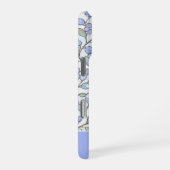 Coque iPhone 16 Pro Style de vitrail Nom personnalisé floral bleu (Côté droit)