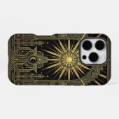 Coque iPhone 16 Pro Sun & Moon Deco Wings | Gold iPhone 16 Pro Case (Verso Horizontal)