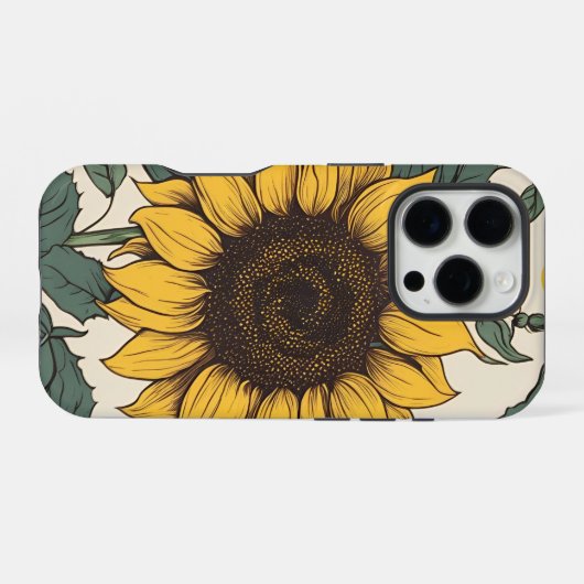Coque iPhone 16 Pro Sunflower Fields: A vibrant Floral Pattern (Verso Horizontal)