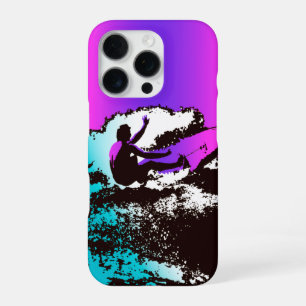 Coque iPhone 16 Pro Super Hawaiian Surfer 1960s Retro Graphic Violet