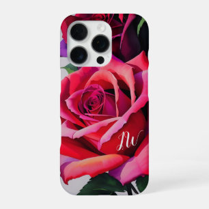 Coque iPhone 16 Pro Superbes roses et texte personnalisé