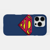 Coque iPhone 16 Pro Superman S-Shield | Logo Terre (Verso Horizontal)