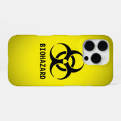 Coque iPhone 16 Pro Symbole de risque biologique noir (Verso Horizontal)