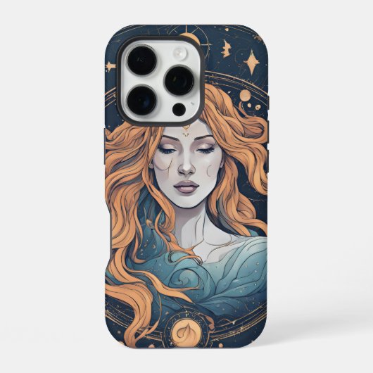 Coque iPhone 16 Pro Symbole zodiaque céleste Aquarius (Verso)