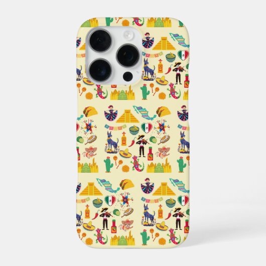 Coque iPhone 16 Pro Symboles du Mexique (Verso)