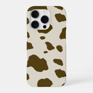 Coque iPhone 16 Pro Taches de vache marron peau d'animal