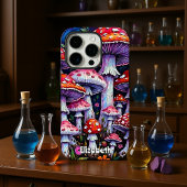 Coque iPhone 16 Pro Tapis de champignons au clair de lune