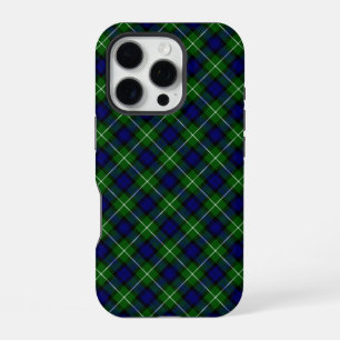 Coque iPhone 16 Pro tartan Lamont bleu vert carreau