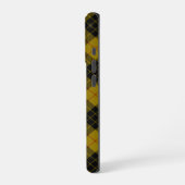 Coque iPhone 16 Pro tartan MacLeod jaune carreaux noirs (Côté gauche)
