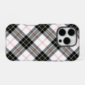 Coque iPhone 16 Pro tartan MacPherson plaid noir blanc (Verso Horizontal)