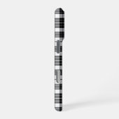 Coque iPhone 16 Pro Tartan noir et blanc élégant (Côté droit)