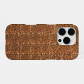 Coque iPhone 16 Pro Taupe moderne Croc Cuir Texture (Verso Horizontal)