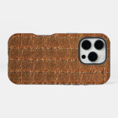 Coque iPhone 16 Pro Taupe moderne Croc Cuir Texture (Verso Horizontal)