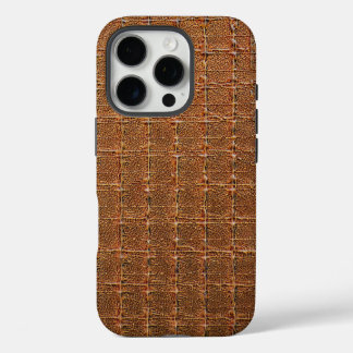 Coque iPhone 16 Pro Taupe moderne Croc Cuir Texture