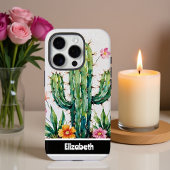 Coque iPhone 16 Pro Téléphone Impasto Fleur de Cactus