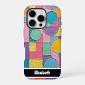 Coque iPhone 16 Pro Téléphone intelligent géométrique vibrant à textur (Verso)
