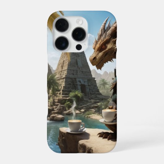 Coque iPhone 16 Pro Temps du café du dragon (Verso)