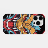 Coque iPhone 16 Pro Tête de dragon féroce (Verso Horizontal)