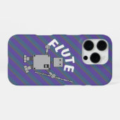 Coque iPhone 16 Pro Texte de robot de flûte (Verso Horizontal)
