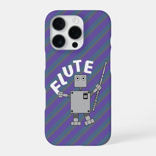 Coque iPhone 16 Pro Texte de robot de flûte (Verso)