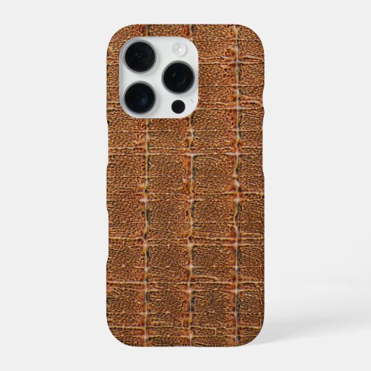Coque iPhone 16 Pro Texture de cuir de taupe moderne croc (Verso)