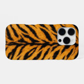 Coque iPhone 16 Pro texture de peau de tigre jaune (Verso Horizontal)