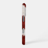 Coque iPhone 16 Pro texture de peau de vache rouge et blanche (Côté droit)